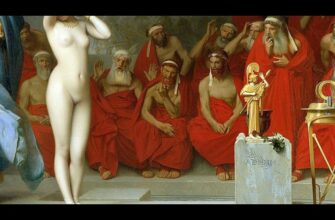 Изображение гетеры на фоне греческих вельмож