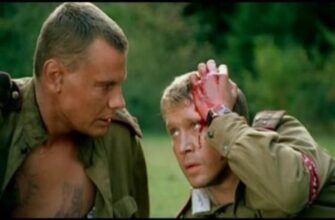 Один военный смотрит на другого, у второго разбита голова и течёт крочь