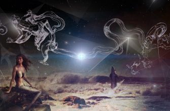 С лева русскалка сидит на скале, по центру с низу выпрыгивает дельфин, выше созвездие "Эридан" которое начинается "Водолеем" окружённым "Агонизирующей рыбой" и "Дельфином" и кончается созвездием "Орион"