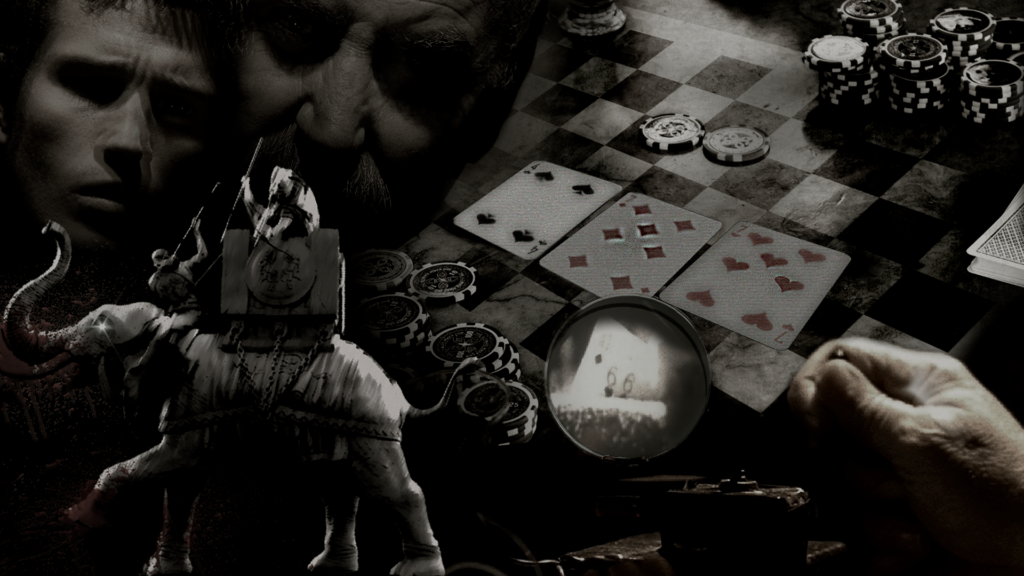 карты деньги и оба бивня в крови